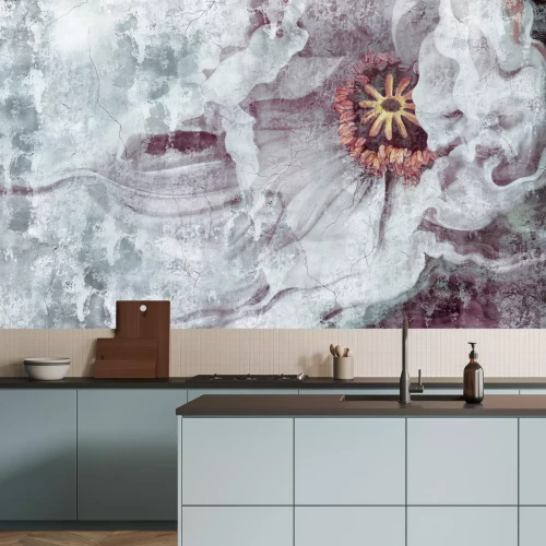 Fototapete Eine große Blume auf einem strukturierten Hintergrund