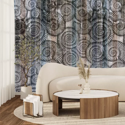 Fototapete Muschelmuster mit Betoneffekt