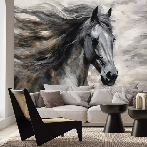 Fototapete Portrait eines Pferdes in moderner Abstraktion