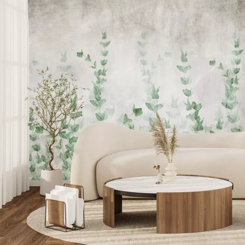 Fototapete Efeu auf Betongrund