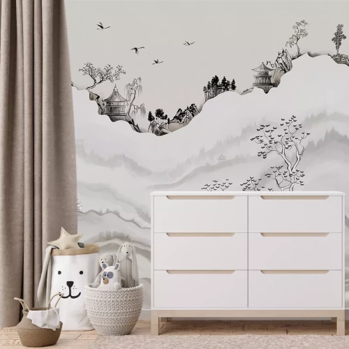 Fototapete Landschaft im Chinoiserie-Stil