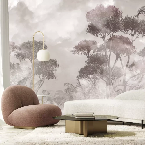 Fototapete Tropischer Wald im Nebel