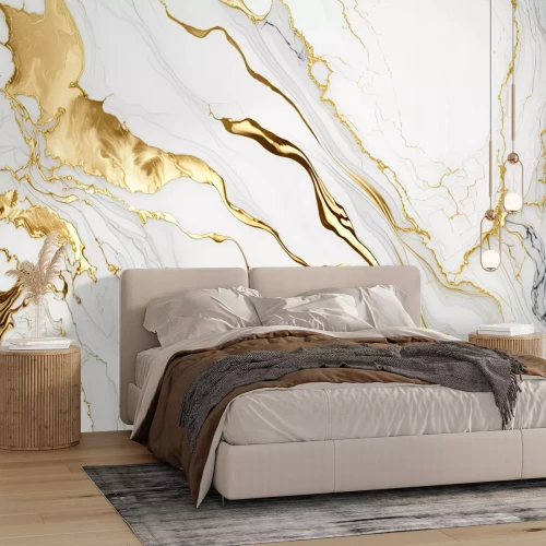 Fototapete Abstrakte Komposition mit weißem Marmor