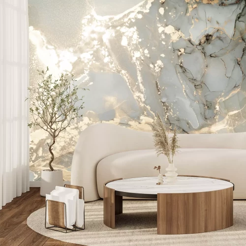 Fototapete Abstrakte Marmorkomposition mit Gold