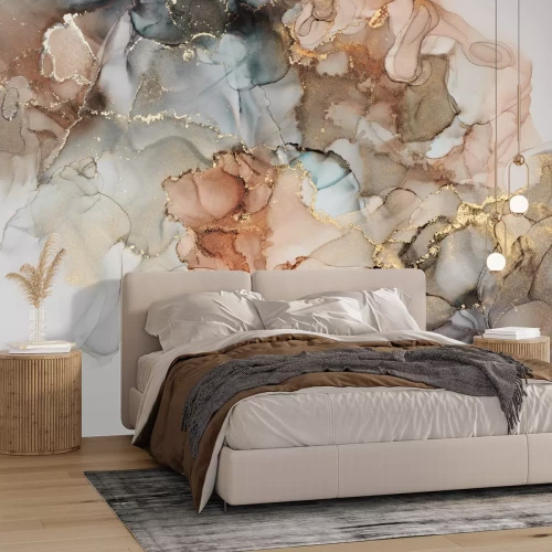 Fototapete Abstrakte Komposition mit Aquarellmarmor