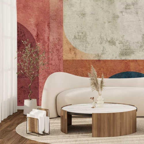 Fototapete Geometrische Figuren, moderne Komposition mit Textur