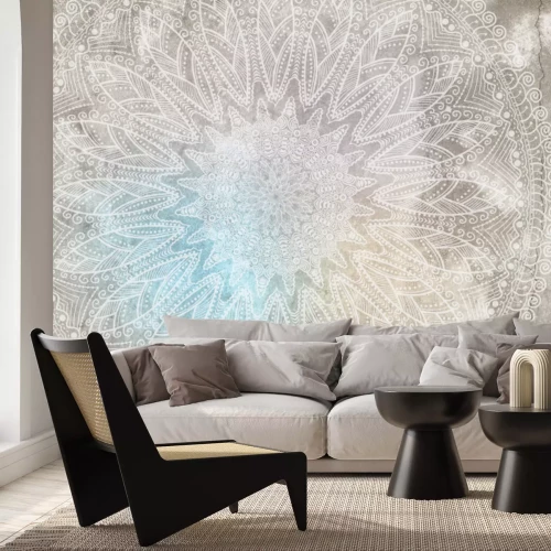 Fototapete Dekoratives Mandala auf konkretem Hintergrund