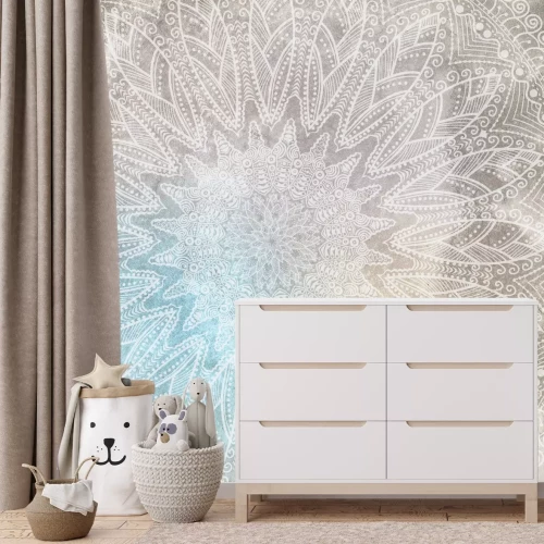 Fototapete Dekoratives Mandala auf konkretem Hintergrund