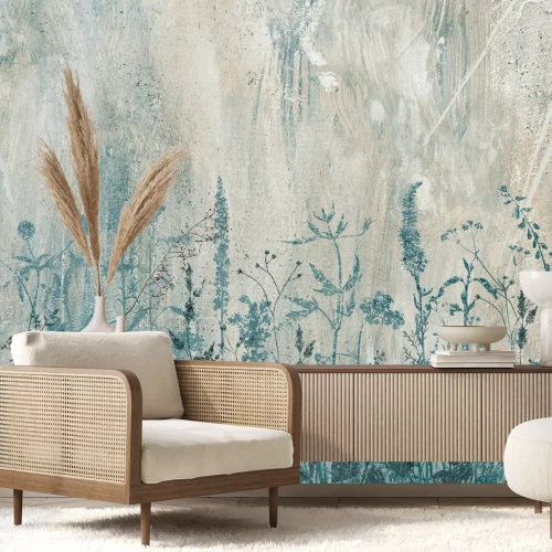 Fototapete Wildblumen auf einem strukturierten Hintergrund