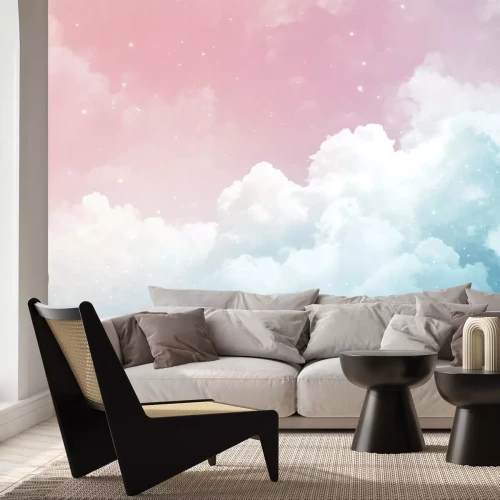 Fototapete Wolken vor einem pastellfarbenen Himmel