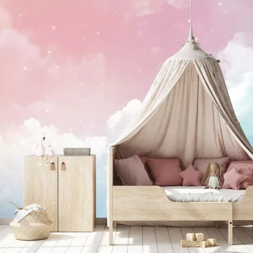 Fototapete Wolken vor einem pastellfarbenen Himmel