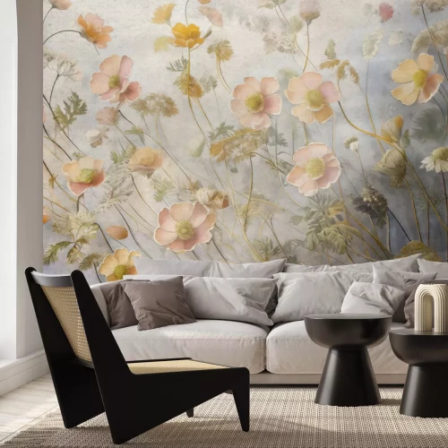 Fototapete Botanisches Muster mit Vintage-Blumen