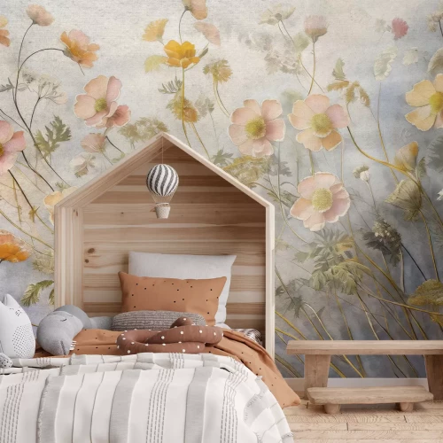 Fototapete Botanisches Muster mit Vintage-Blumen