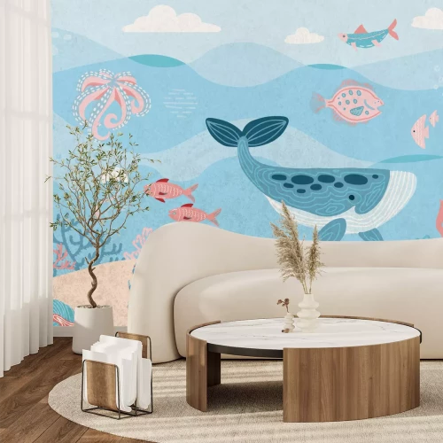 Fototapete Tiere in der Unterwasserwelt Muster für Kinder