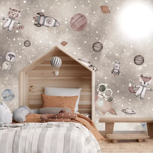 Fototapete Tiere, Raumschiffe und Planeten