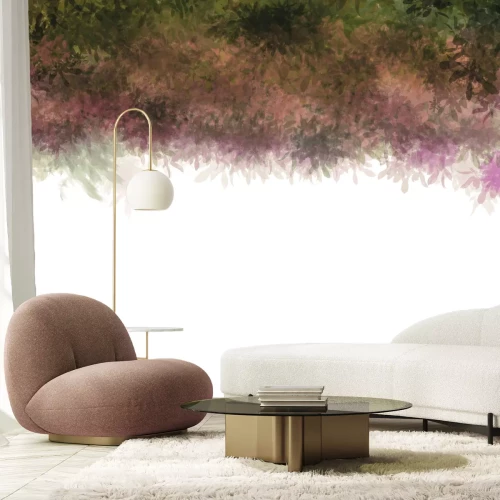 Fototapete Abstrakte Aquarellblätter auf weißem Hintergrund