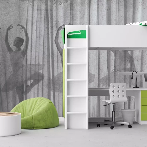 Fototapete Tanzende Ballerinas auf einem strukturierten gestreiften Hintergrund