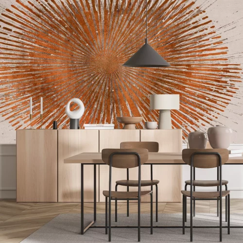 Fototapete Abstrakter Kreis in Kupferfarben mit Textur