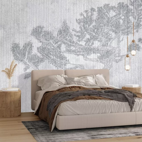 Fototapete Minimalistische Vintage-Baumlandschaft