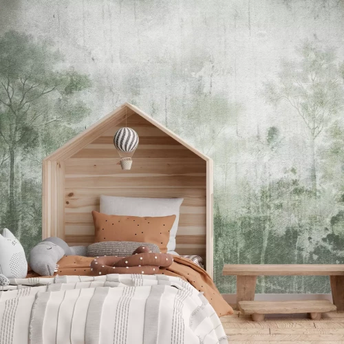 Fototapete Waldlandschaft in grünen Farben