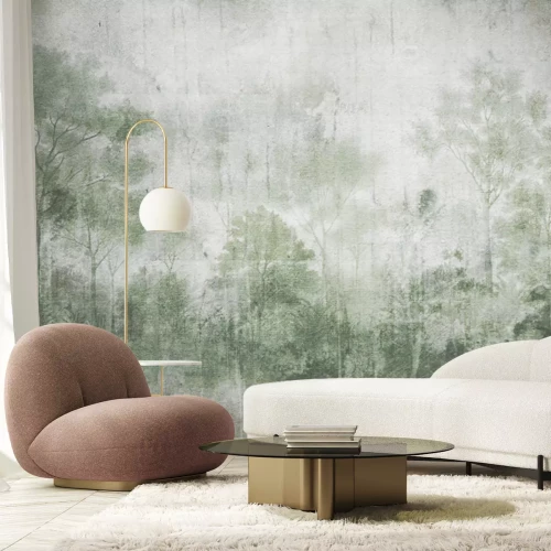 Fototapete Waldlandschaft in grünen Farben