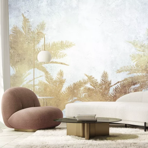 Fototapete Tropische Komposition mit Palmen auf Betongrund