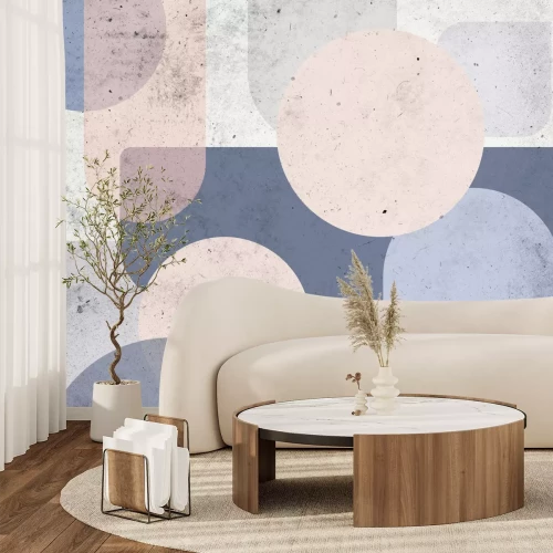 Fototapete Komposition geometrischer Formen auf strukturiertem Hintergrund