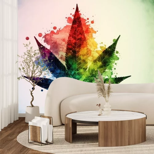 Fototapete Buntes Hanfblatt