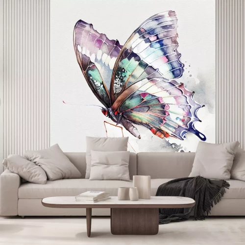 Sticker Bunter 3D-Schmetterling im Aquarellstil