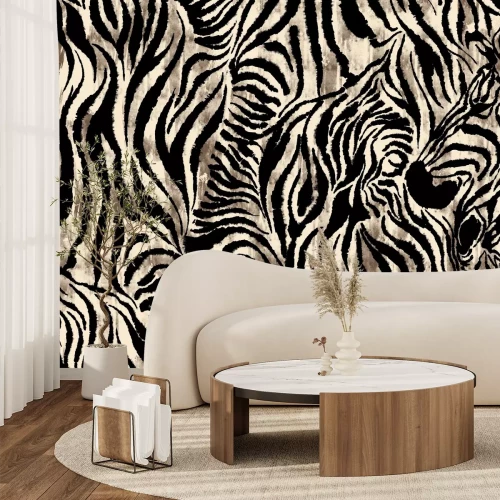 Fototapete Animalprint mit Zebrastreifen