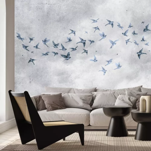 Fototapete Vögel in einem strukturierten Himmel