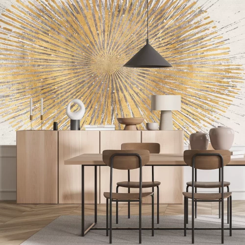 Fototapete Abstrakter goldener Kreis mit Textur