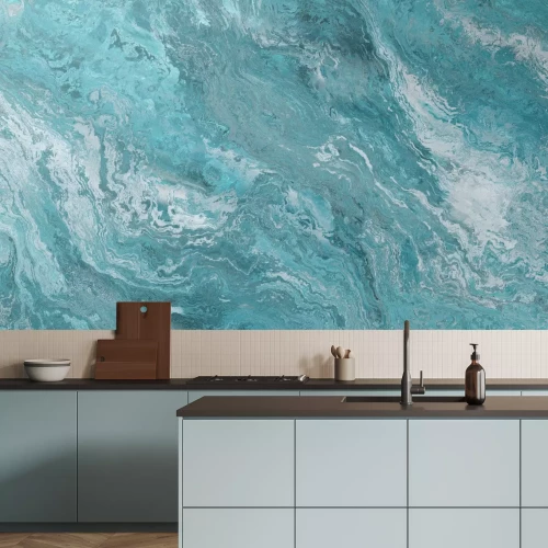 Fototapete Abstrakte blaue Meereswellen