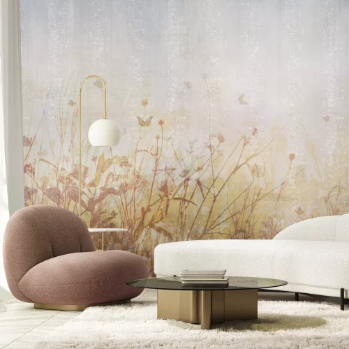 Fototapete Wildblumen auf einem strukturierten Hintergrund