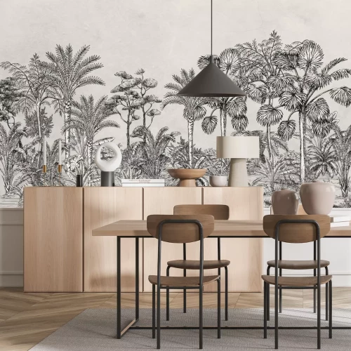 Fototapete Monochromatische Regenwaldlandschaft