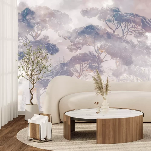 Fototapete Bäume im Nebel Naturlandschaft