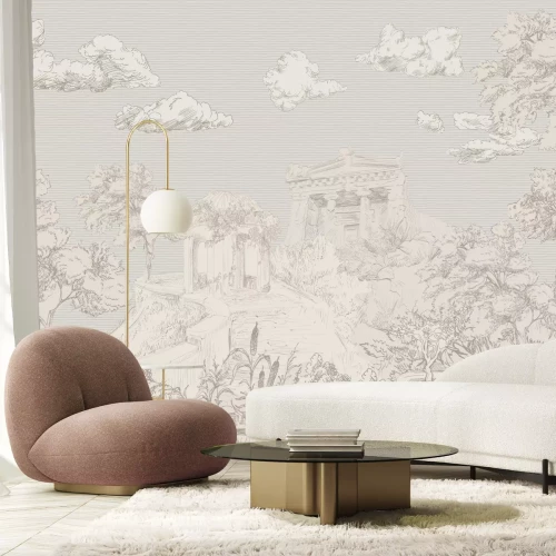 Fototapete Landschaft mit Ruinen im Garten