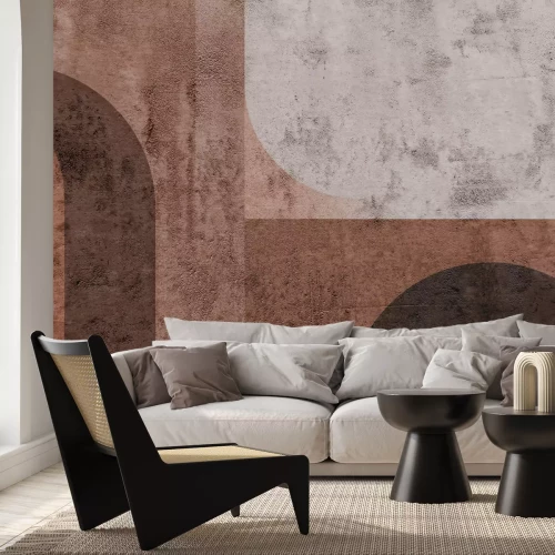 Fototapete Geometrische Figuren, moderne Komposition in Bronze