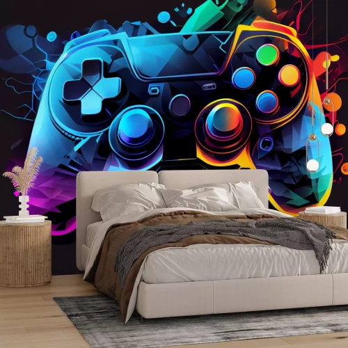 Fototapete Gamecontroller in einem abstrakten bunten Konzept