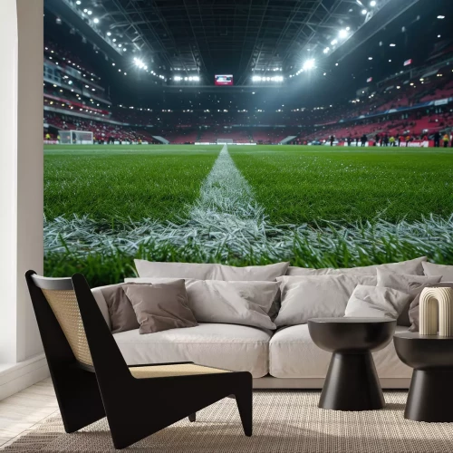 Fototapete Grünes Gras im Fußballstadion