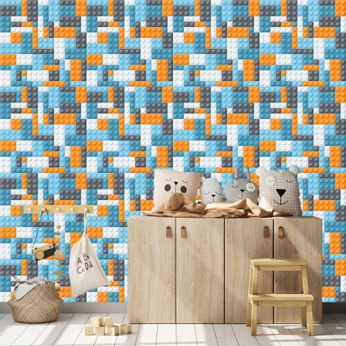 Tapete Bunte abstrakte 3D Lego Bausteine