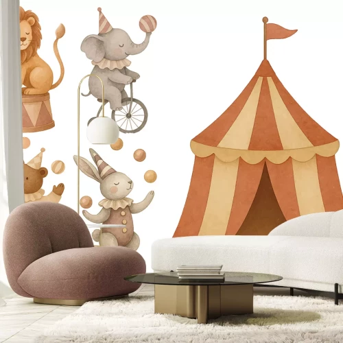 Sticker Löwe Elefant Bär und Kaninchen Zirkustiere