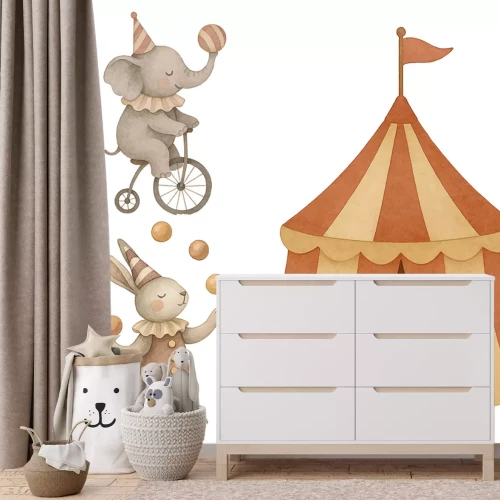 Sticker Löwe Elefant Bär und Kaninchen Zirkustiere