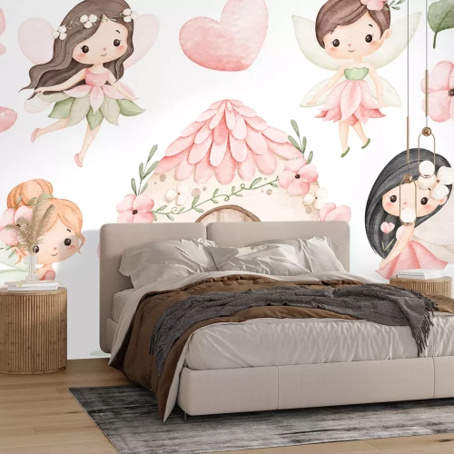 Sticker Aquarell-Feen und Blumen