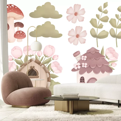 Sticker Feenhäuser Blätter und Blüten