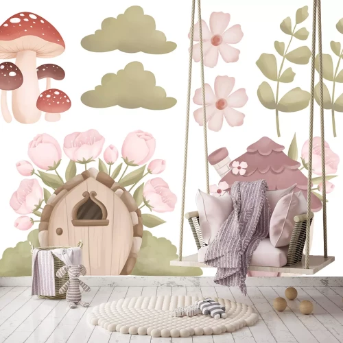 Sticker Feenhäuser Blätter und Blüten