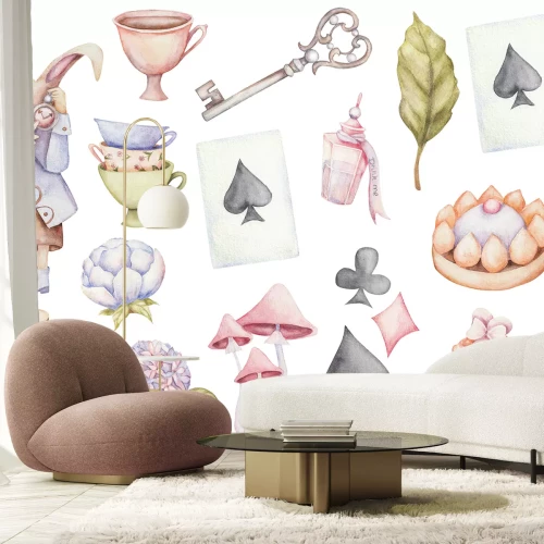 Sticker Märchenhafte Komposition aus dem Wunderland