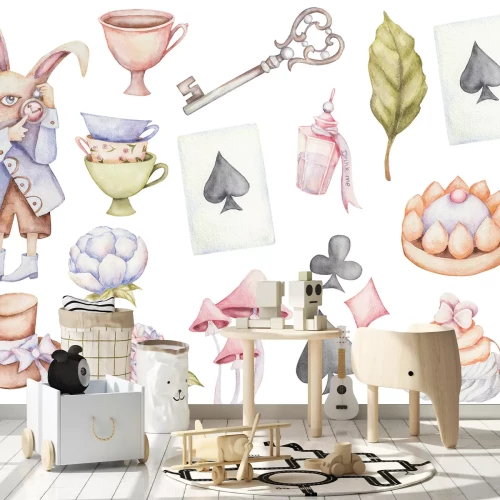 Sticker Märchenhafte Komposition aus dem Wunderland