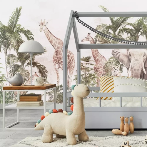 Fototapete Safari mit exotischen Tieren