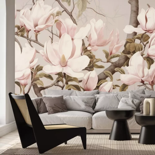 Fototapete Eine bildliche Komposition von Magnolienblüten